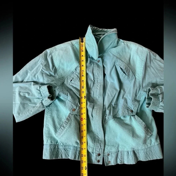 Vintage 80s 90s Andy Johns Turquoise Jacket Women Size Large - Picture 5 of 7